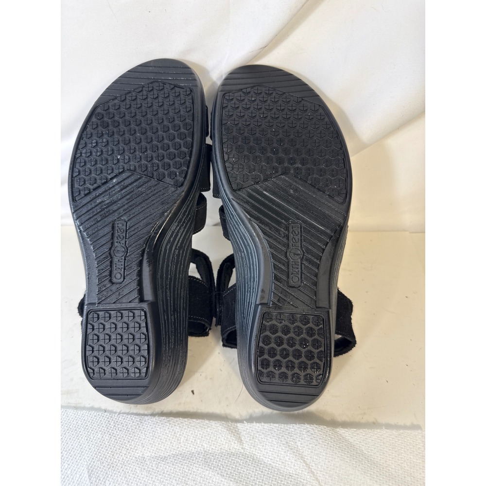 Orthofeet Black Orthopedic Comfort Wedge Sandals Womens 9 Medium 62037 B9 - Picture 5 of 10